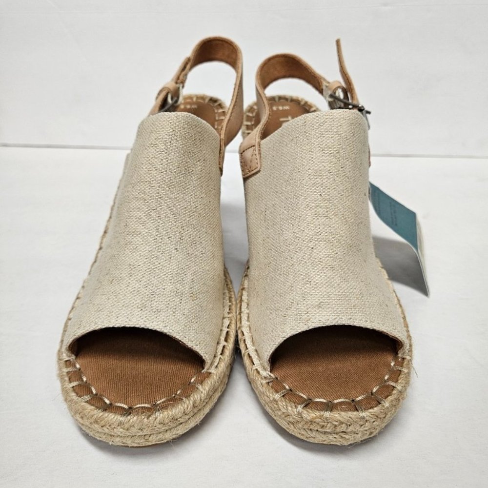 TOMS Women's Wedge Sandal, Monica, Natural Oxford